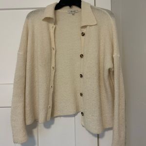 Madewell white long sleeve cardigan